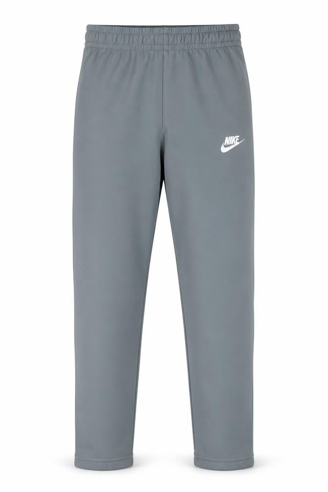 Front view of Nike boys’ grey jogger trousers, size S, 128-137cm polyester activewear