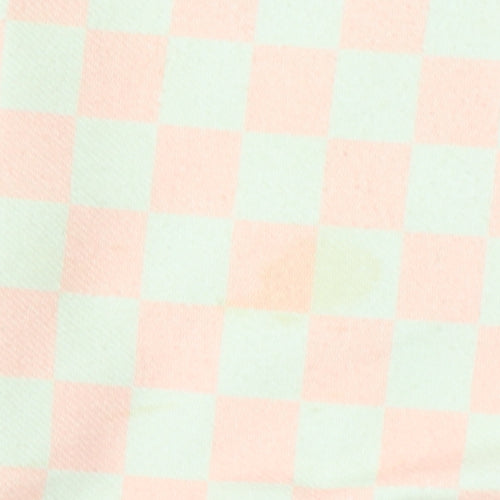 Ragged Jeans Women Pink Check Straight High Waist Cotton Denim 26