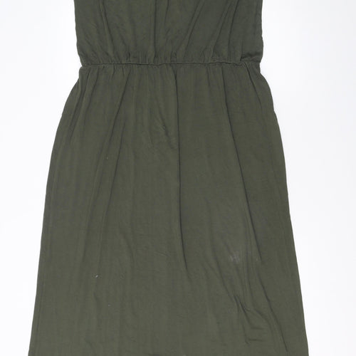 Dorothy Perkins Women’s Green Midi Fit & Flare Jersey Dress Size 16