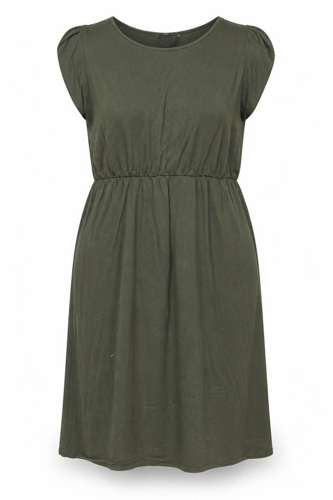 Dorothy Perkins Women’s Green Midi Fit & Flare Jersey Dress Size 16