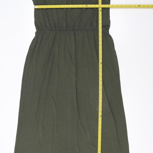 Dorothy Perkins Women’s Green Midi Fit & Flare Jersey Dress Size 16