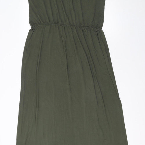 Dorothy Perkins Women’s Green Midi Fit & Flare Jersey Dress Size 16