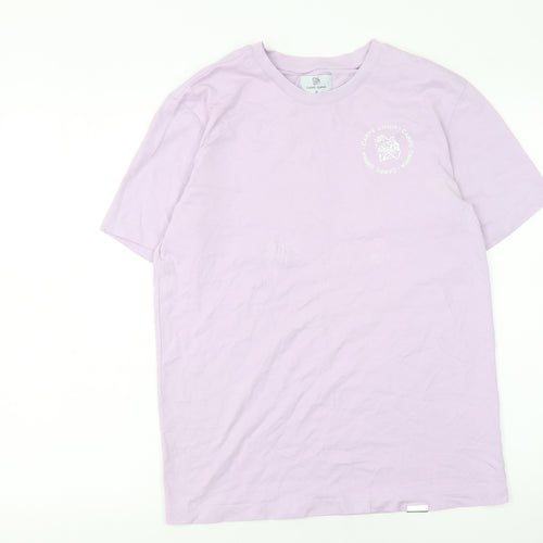 Carpe Omnia Womens Lilac Crew Neck Basic T-Shirt Size S 100% Cotton