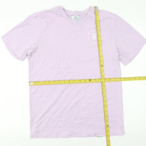 Carpe Omnia Womens Lilac Crew Neck Basic T-Shirt Size S 100% Cotton
