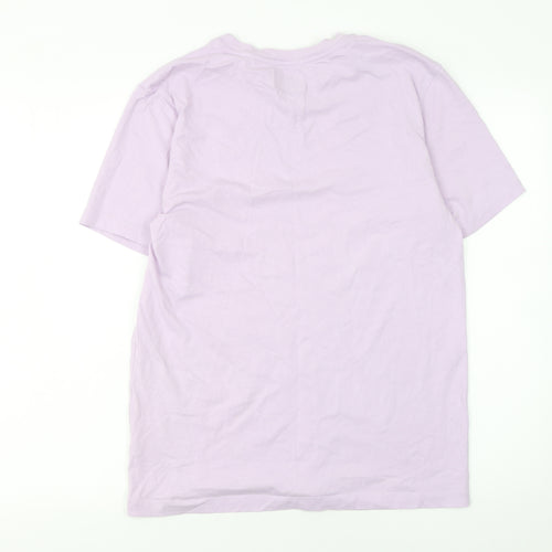 Carpe Omnia Womens Lilac Crew Neck Basic T-Shirt Size S 100% Cotton