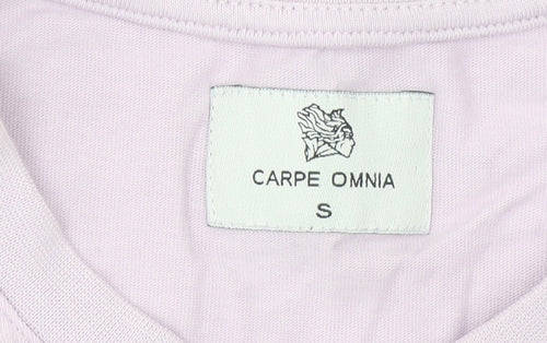 Carpe Omnia Womens Lilac Crew Neck Basic T-Shirt Size S 100% Cotton