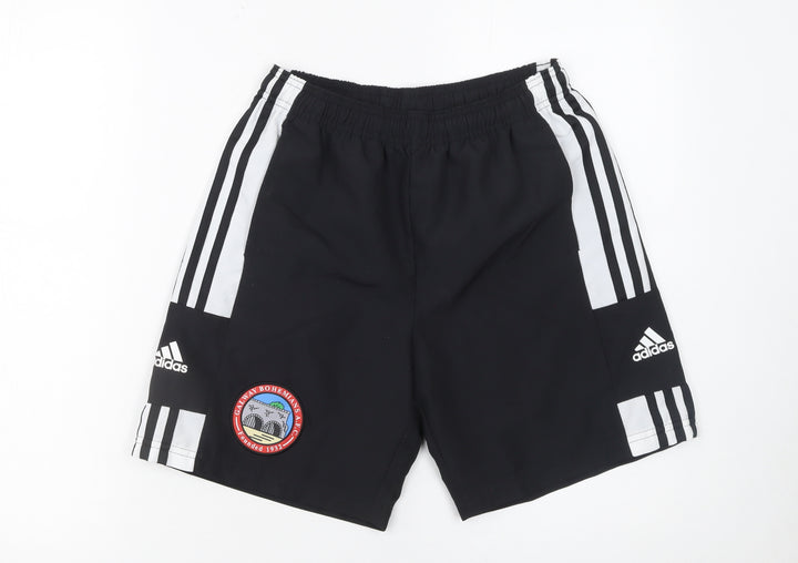 Adidas Boys Black 13-14 Years Athletic Football Training Shorts