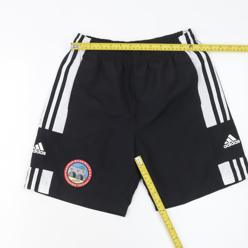 Adidas Boys Black 13-14 Years Athletic Football Training Shorts
