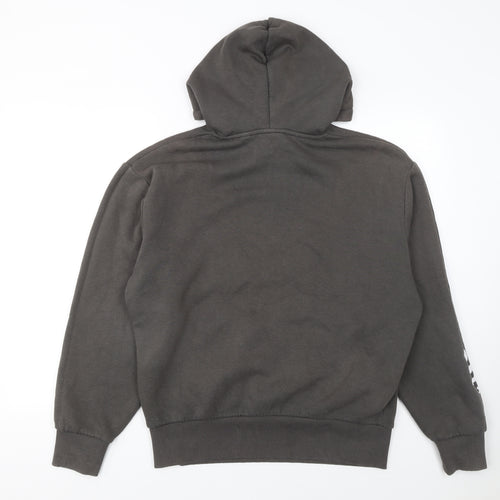 Collusion Men's Brown Pullover Hoodie S Graphic Logo Fleece