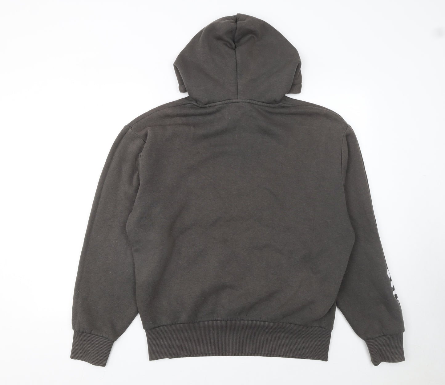 Collusion Men's Brown Pullover Hoodie S Graphic Logo Fleece