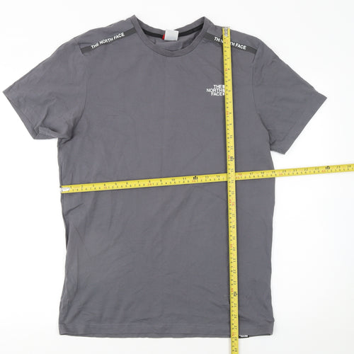 The North Face Men's Grey Cotton Crew Neck Short Sleeve T-Shirt M
