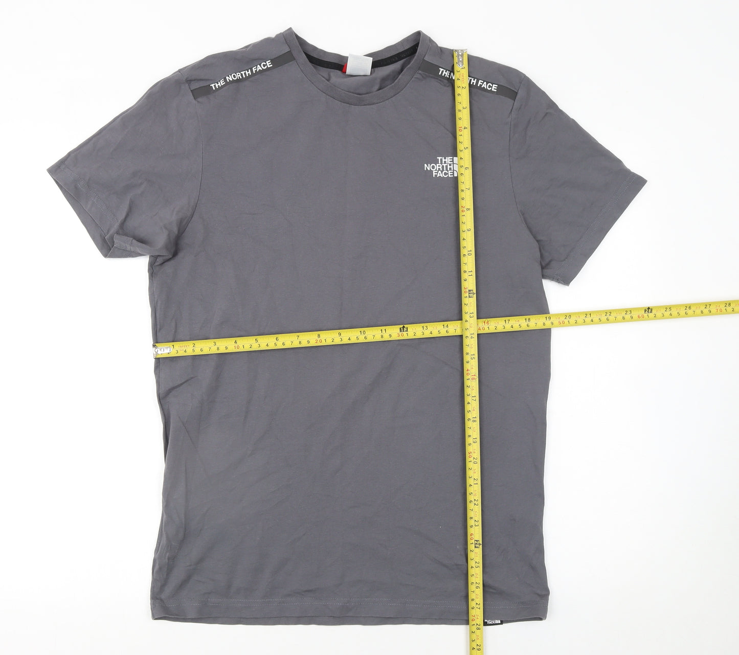 The North Face Men's Grey Cotton Crew Neck Short Sleeve T-Shirt M