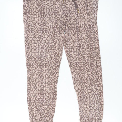 Jockey Womens Brown Floral Modal Jogger Trousers Size S
