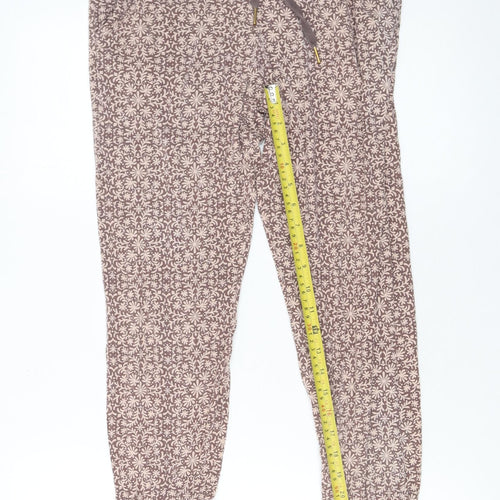 Jockey Womens Brown Floral Modal Jogger Trousers Size S