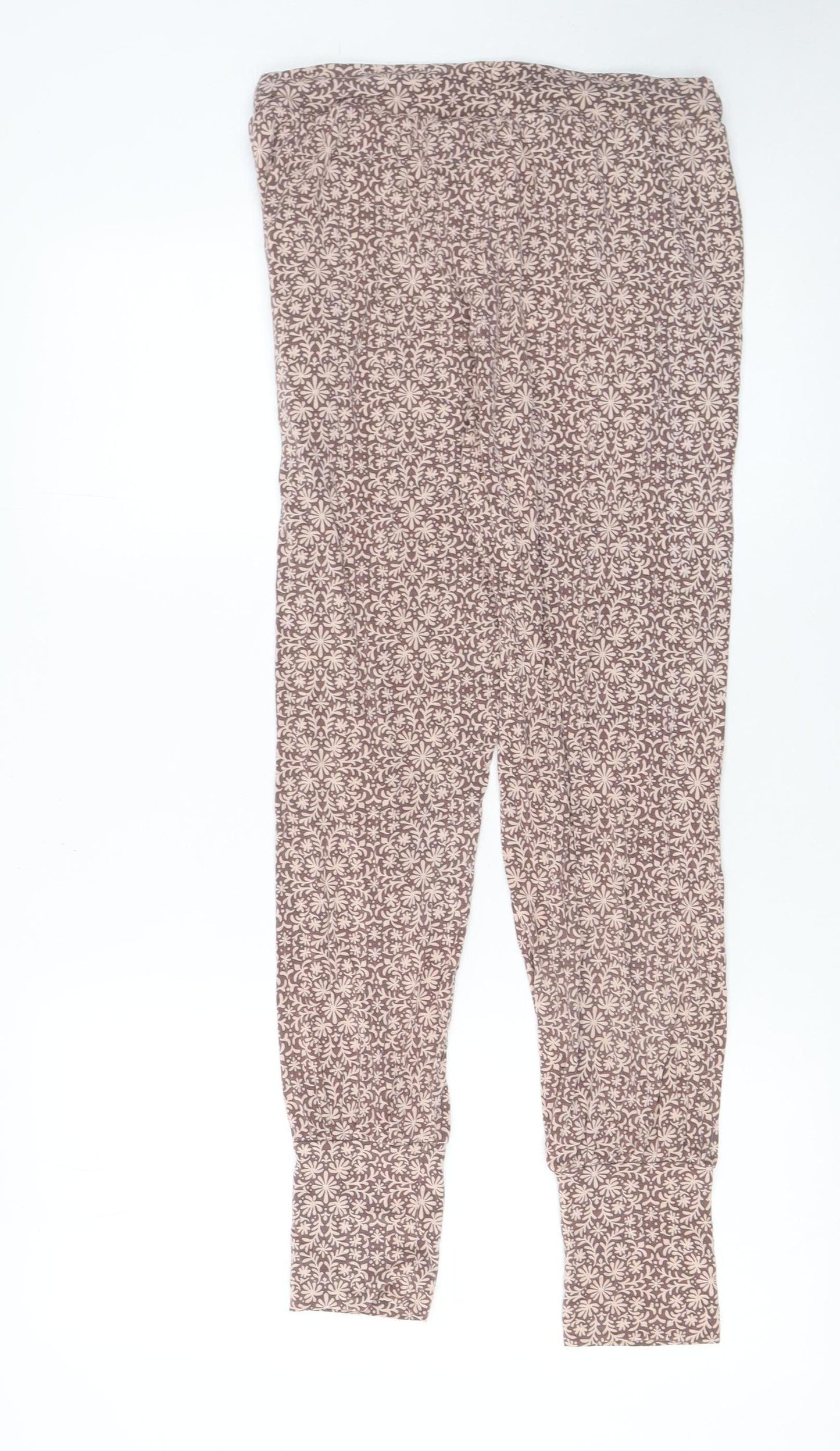 Jockey Womens Brown Floral Modal Jogger Trousers Size S