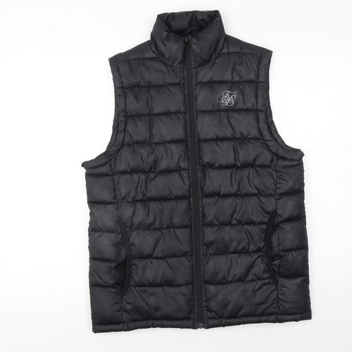 SikSilk Men's Black XS Puffer Waistcoat Lightweight Padded Gilet