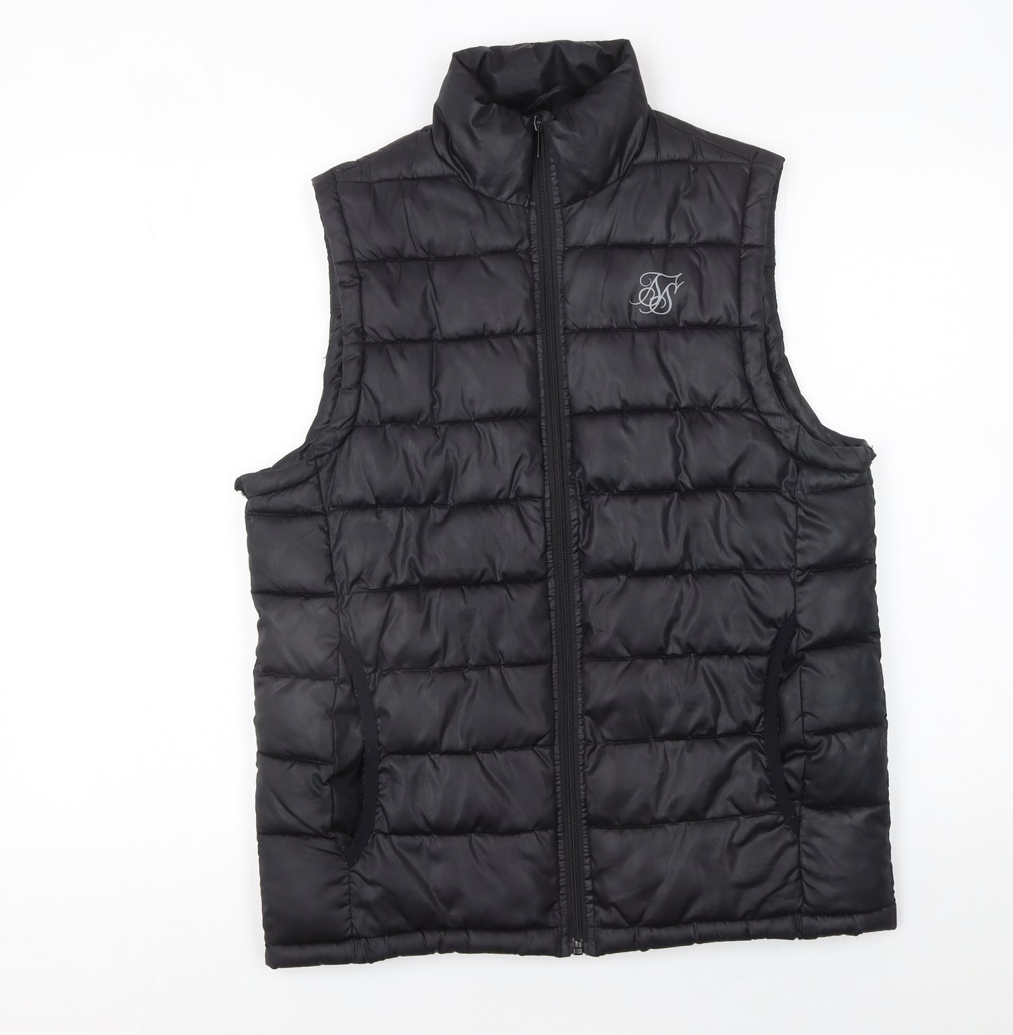 SikSilk Men's Black XS Puffer Waistcoat Lightweight Padded Gilet