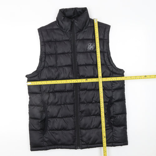 SikSilk Men's Black XS Puffer Waistcoat Lightweight Padded Gilet