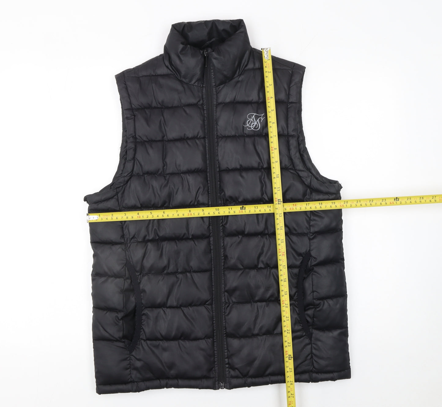 SikSilk Men's Black XS Puffer Waistcoat Lightweight Padded Gilet