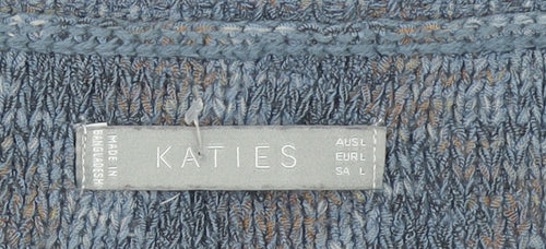 Katies Women's Blue Knit Short Sleeve Pullover Jumper Size L