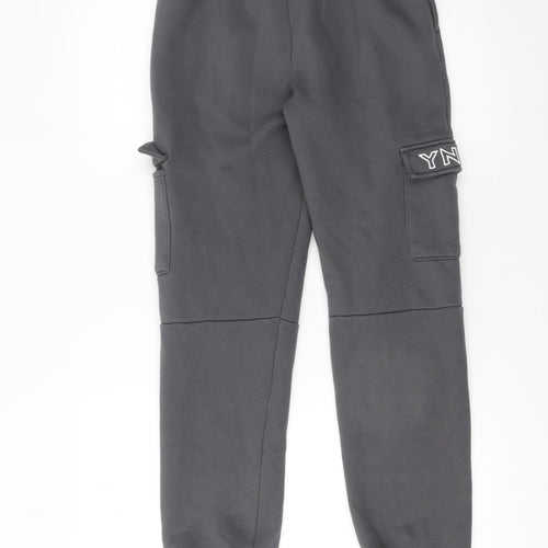 LFC Boys Grey Cargo Jogger Trousers 13-14 Years Elastic Waist Football Pants