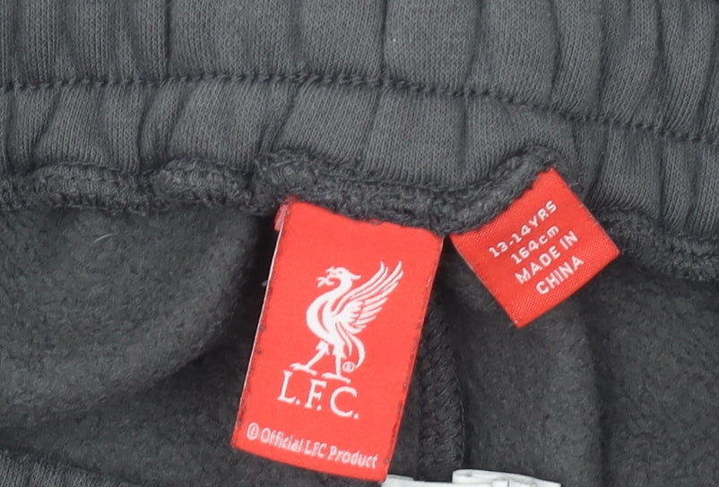 LFC Boys Grey Cargo Jogger Trousers 13-14 Years Elastic Waist Football Pants