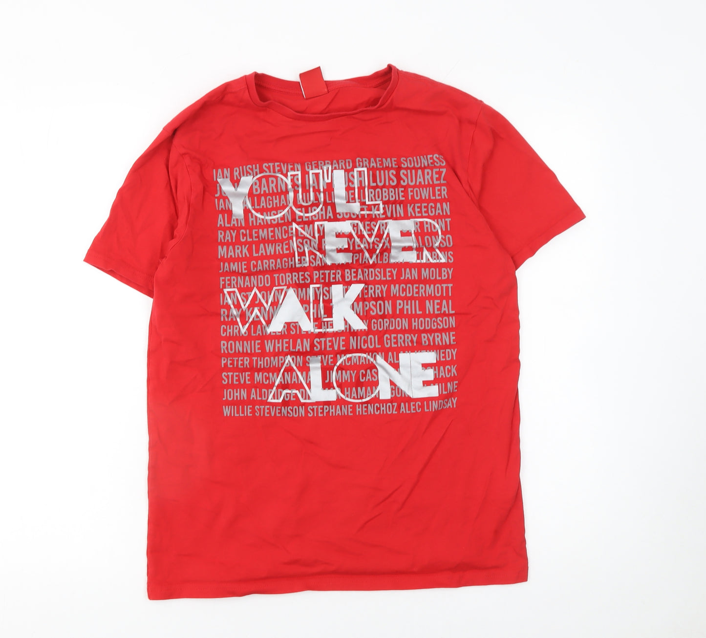 LFC Men's Red Cotton Graphic T-Shirt Size S Crew Neck Short Sleeve