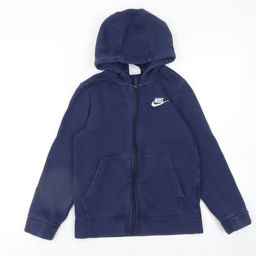 Nike Boys Blue Full Zip Hoodie 12 Years Fleece Hooded Sweatshirt
