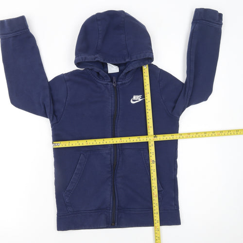Nike Boys Blue Full Zip Hoodie 12 Years Fleece Hooded Sweatshirt