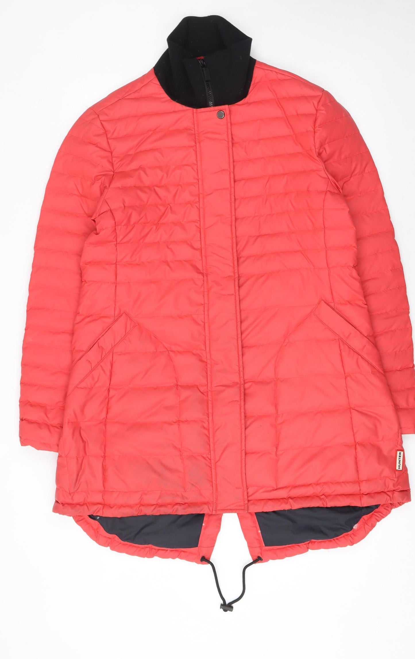 Hunter Womens Red Mid-Length Quilted Puffer Jacket Size M