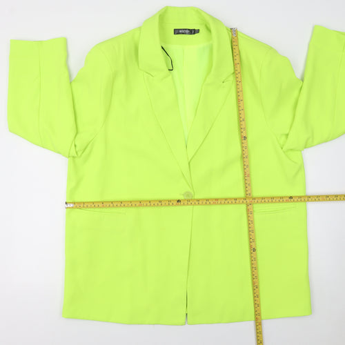 Missguided Women’s Yellow Blazer UK 18 Regular Fit One-Button Jacket