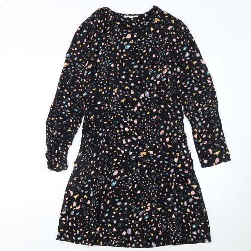 Monsoon Womens Black Floral A-Line Knee Length Dress Size S