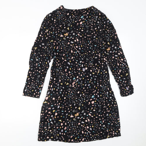 Monsoon Womens Black Floral A-Line Knee Length Dress Size S