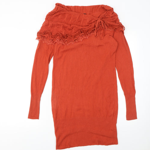 Smaid Women’s Orange Off Shoulder Jumper Dress L/XL
