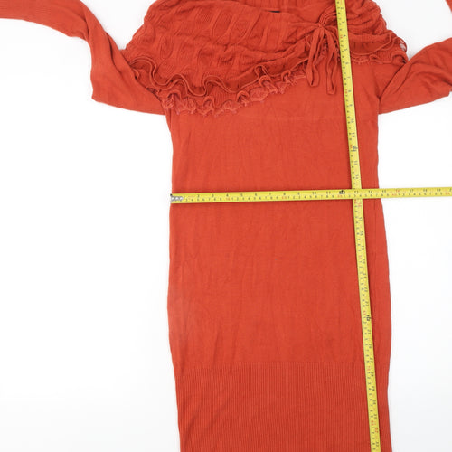 Smaid Women’s Orange Off Shoulder Jumper Dress L/XL
