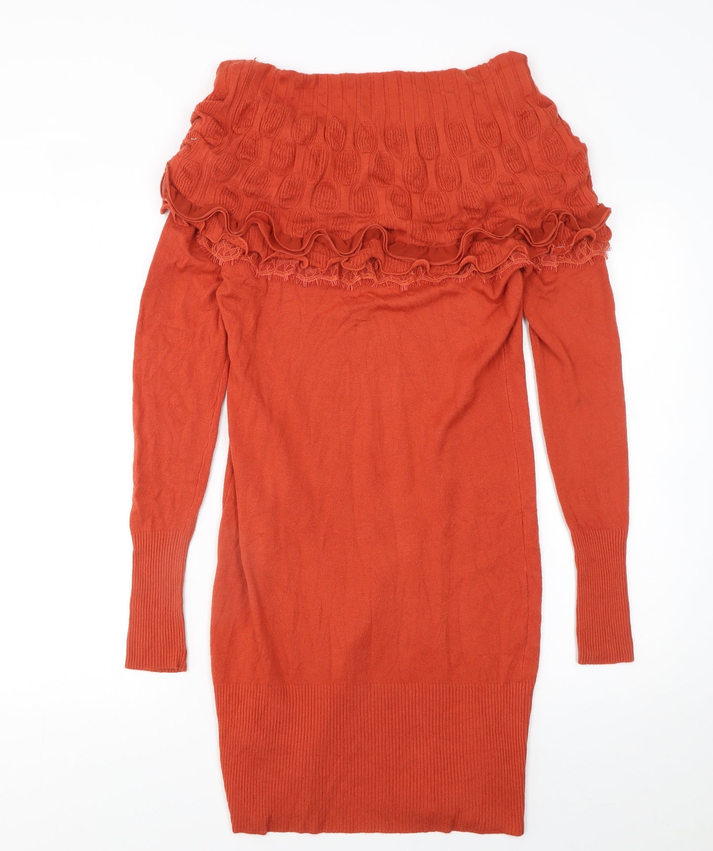 Smaid Women’s Orange Off Shoulder Jumper Dress L/XL