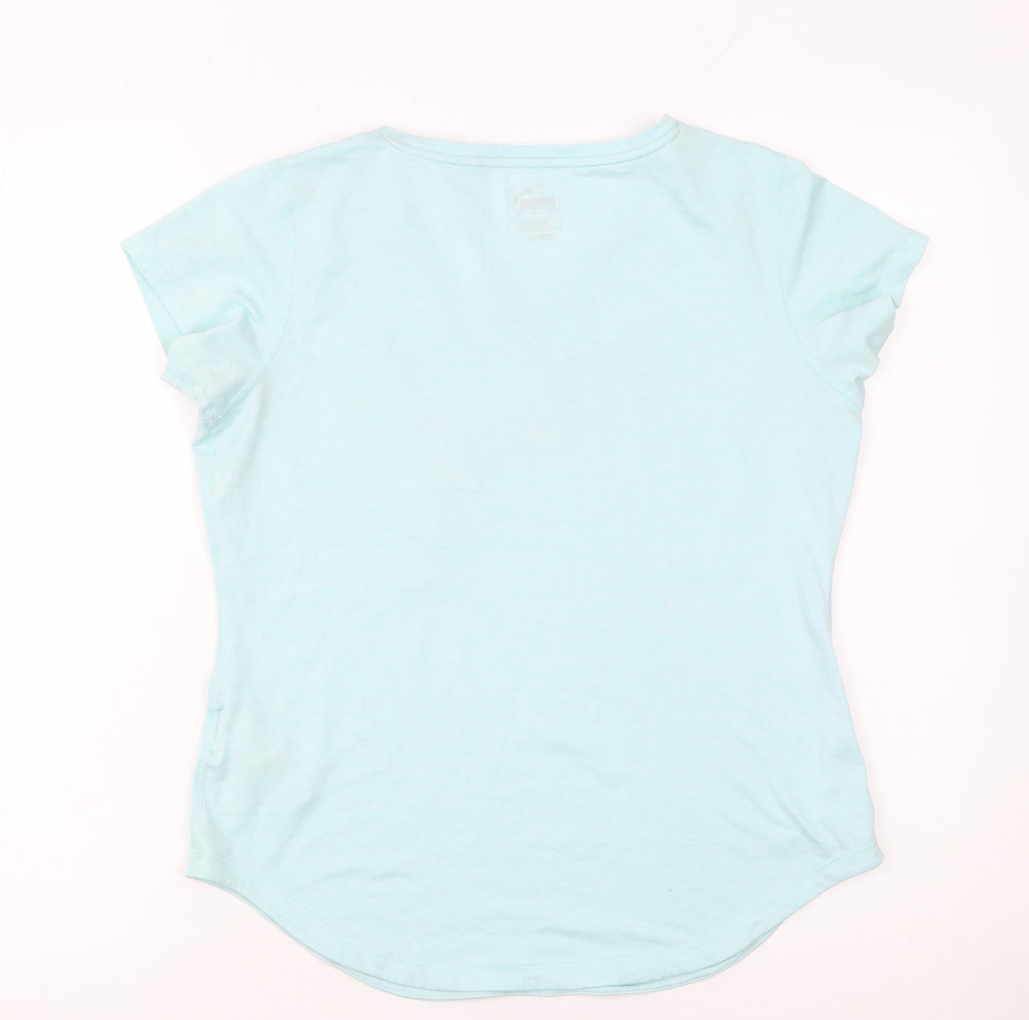 Puma Womens Blue V-Neck Drycell Polyester T-Shirt Size L