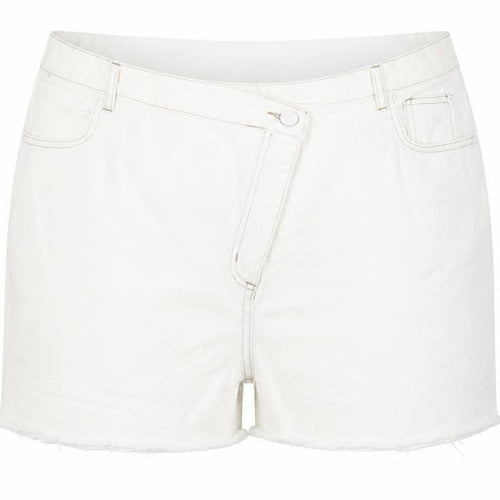 RE_STYLD Women’s White Cut-Off Denim Shorts Size 18 Cotton