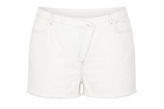 RE_STYLD Women’s White Cut-Off Denim Shorts Size 18 Cotton