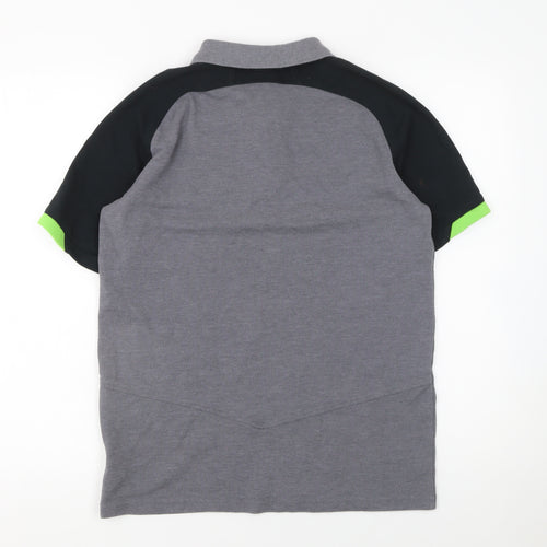 Canterbury Men’s Grey Rugby Polo Shirt S IRFU Logo Colourblock