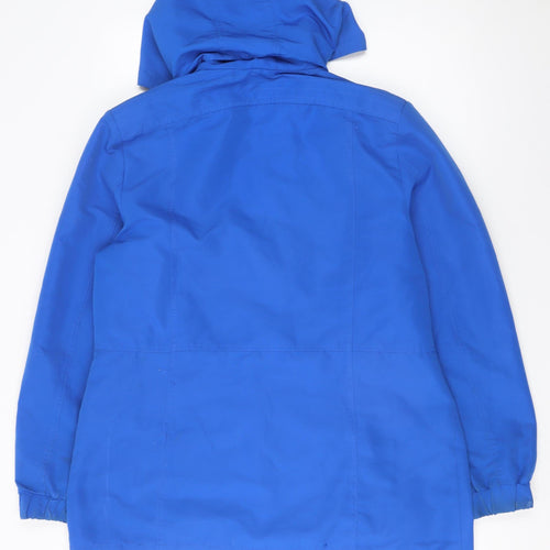 Betty Kay London Women Blue Hooded Rain Coat Jacket Size 14
