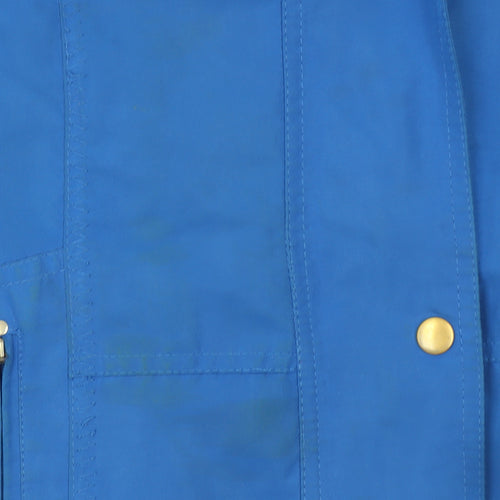 Betty Kay London Women Blue Hooded Rain Coat Jacket Size 14