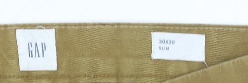 GAP Men's Beige Slim Chino Trousers Size 30x30 Cotton Blend