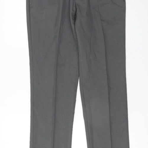 Remus Uomo Men's Grey Regular Fit Dress Pants 38R Wool Blend Formal Trousers