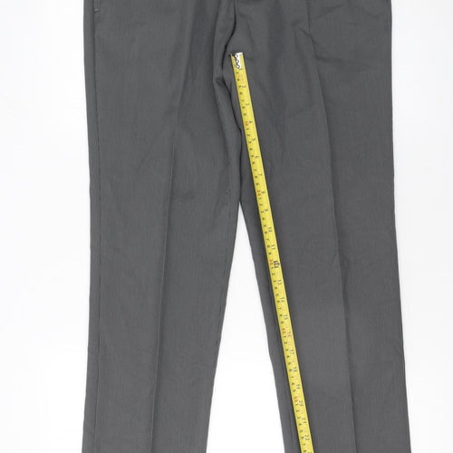 Remus Uomo Men's Grey Regular Fit Dress Pants 38R Wool Blend Formal Trousers