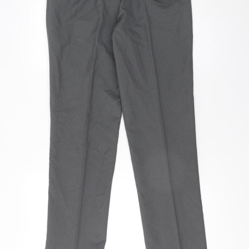 Remus Uomo Men's Grey Regular Fit Dress Pants 38R Wool Blend Formal Trousers