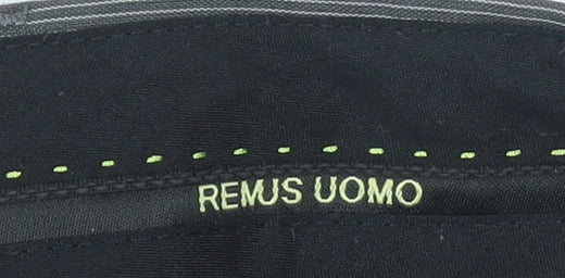 Remus Uomo Men's Grey Regular Fit Dress Pants 38R Wool Blend Formal Trousers