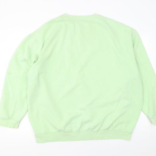 Calvin Klein Jeans Women's Green Cotton Crew Neck Sweatshirt L
