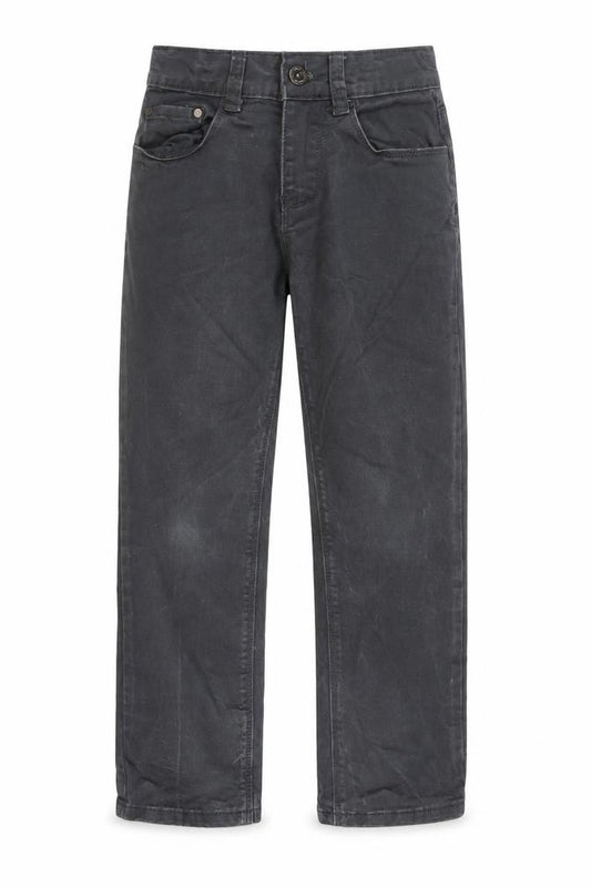 Front view of Diesel boys’ black straight jeans age 7-8 years cotton stretch denim