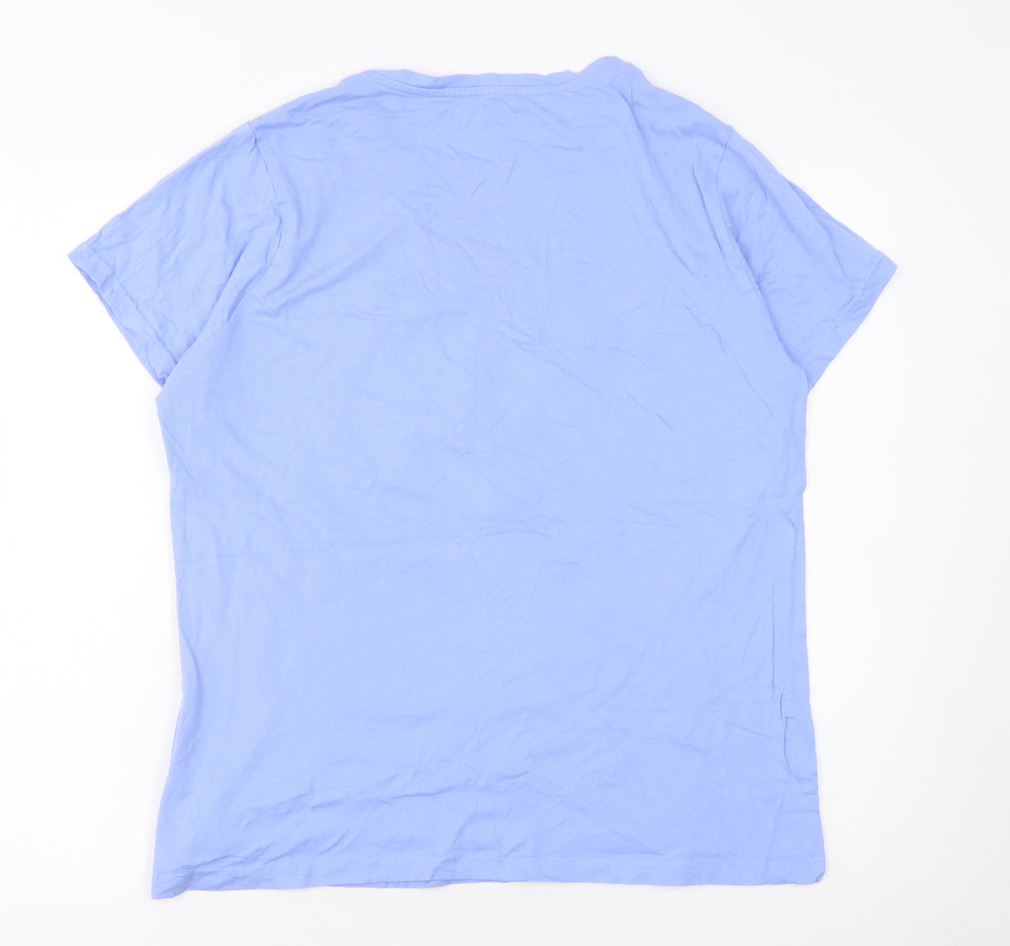 Disney Women’s Blue Stitch T-Shirt Size L Cotton Casual Top